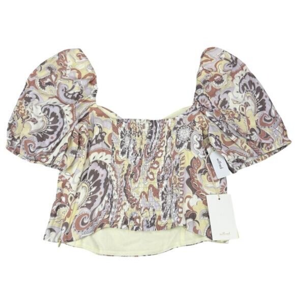 NWT WILFRED Novella Shortsleeve Puff Sleeve Bustier Blouse Size Medium - Picture 9 of 9